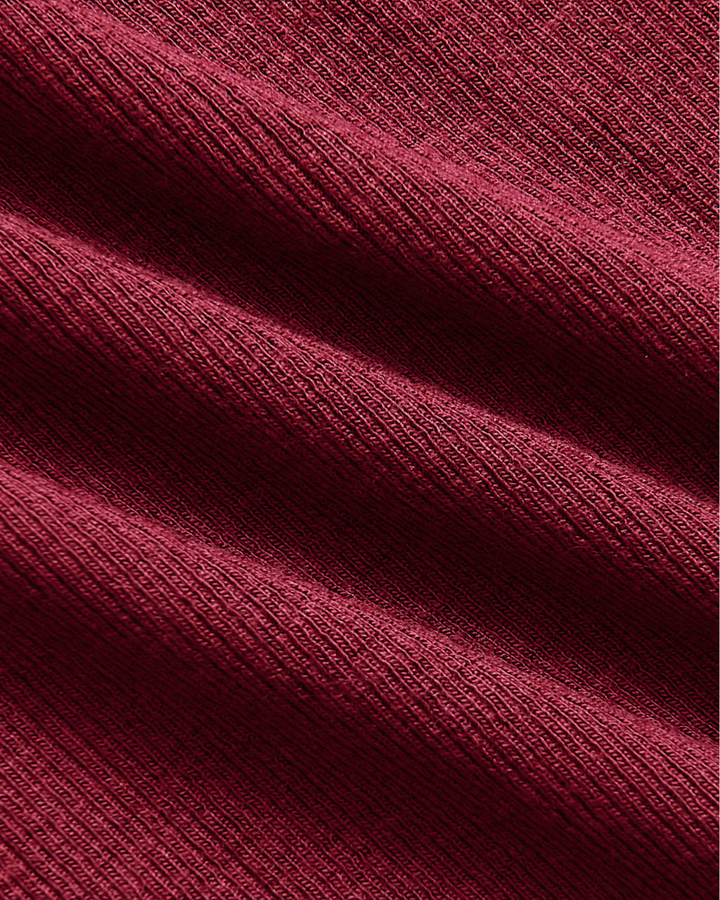 Womens Dark Maroon Ribbed 3/4 Sleeve Scoop Neck Tee