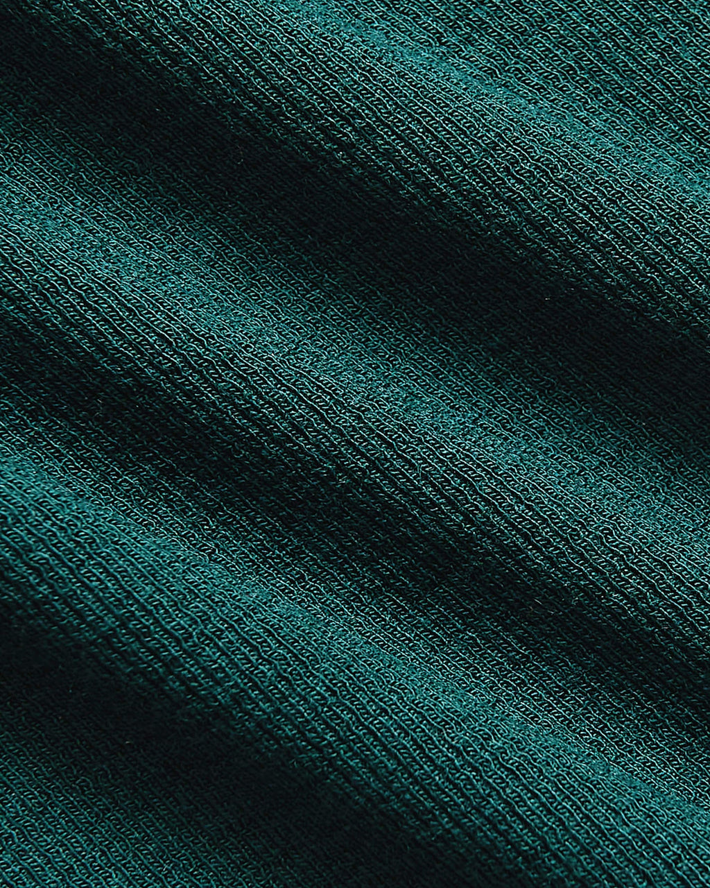 Womens Deep Emerald Ribbed 3/4 Sleeve Scoop Neck Tee