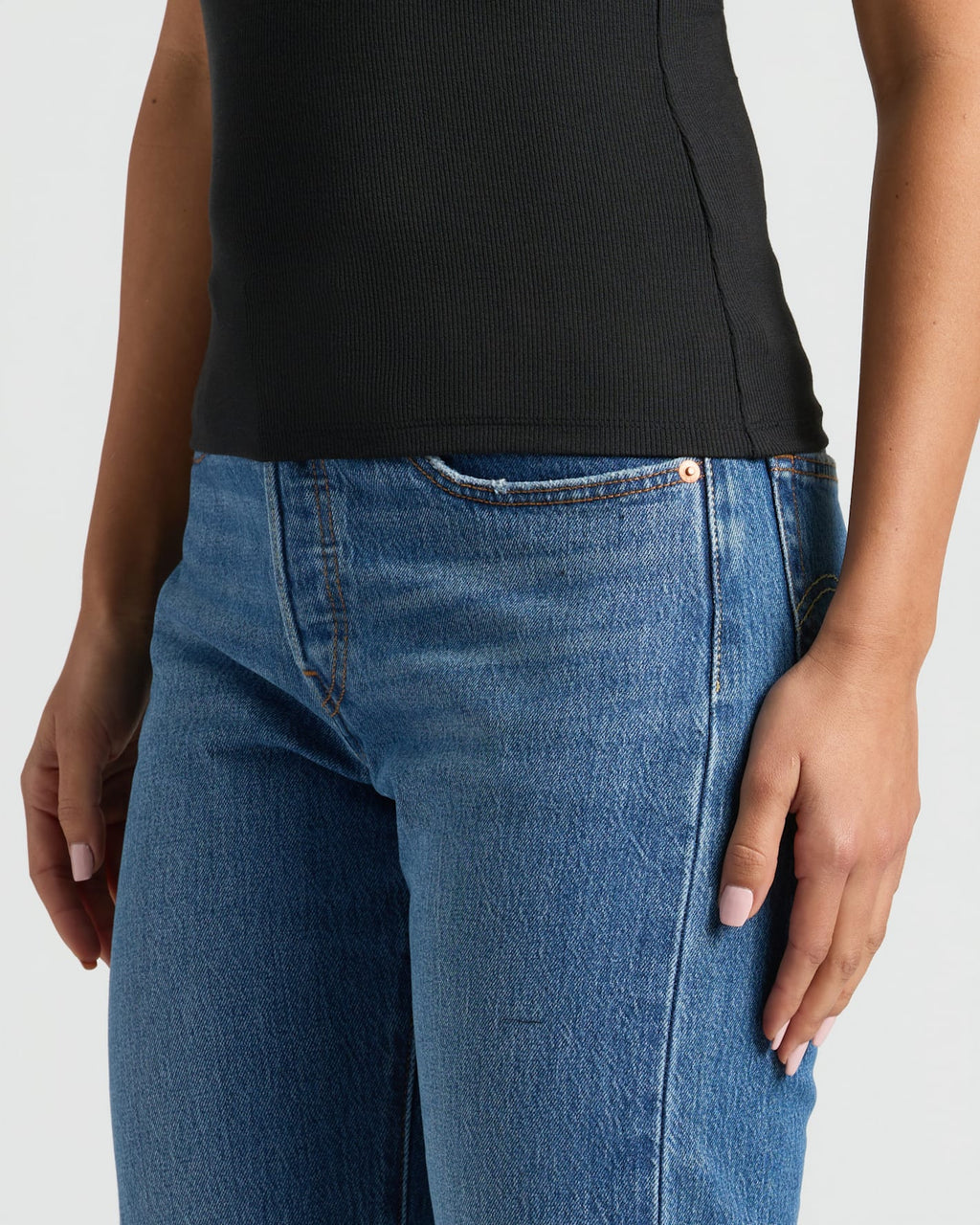 Womens Ribbed 3/4 Sleeve Scoop Neck Tee 6-Pack